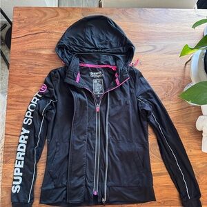 Superdry Women's Black and Pink Ski Jacket